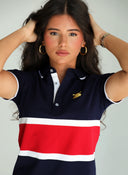 Polo Marino Franja Roja Mujer