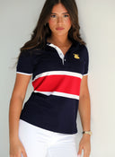 Polo Marino Franja Roja Mujer