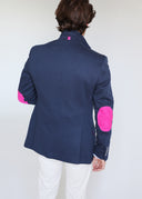 Americana Hombre Azul Coderas Rosas