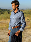 Camisa Azul Estampado Cachemir Hombre