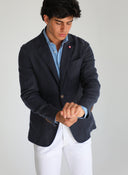 Americana Lino Azul Marino Hombre