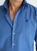 Camisa Azulona Popelín Cuello Sport Hombre