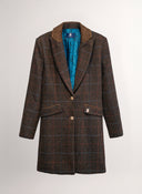Abrigo Cuadros Marrones Mujer