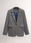 Americana Cuadros Azul Mujer