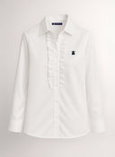 Camisa Blanca Pechera Volantes Mujer