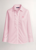 Camisa Rosa Pechera Volantes Mujer