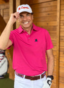 Polo Rosa Capote Liso Tejido Técnico Hombre