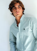 Camisa Verde Cuello Botón Hombre