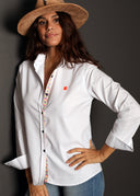 Camisa Blanca Cinta Flúor Mujer