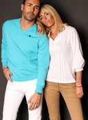 Blusa Blanca Puntilla Mujer