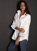 Camisa Blanca Contrastes Oversize Mujer