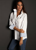Camisa Blanca Contrastes Oversize Mujer