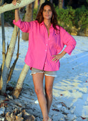 Camisa Rosa Capote Oversize Mujer