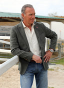 Americana Lino Verde Kaki Hombre