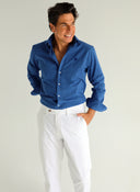 Camisa Azulona Popelín Cuello Sport Hombre