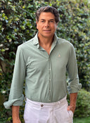 Camisa Verde Claro Piqué Hombre