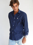 Camisa Pin Point Azul Hombre