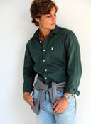 Camisa Pin Point Verde Hombre