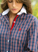 Camisa Tartán Azul y Rojo Mujer