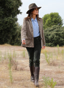 Americana Cuadros Camel Mujer