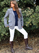 Americana Cuadros Azul Mujer