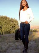 Camiseta Blanca Manga Larga Mujer