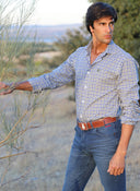 Camisa Cuadros Azules y Verdes Hombre