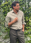 Camisa Camel Nido de Abeja Capote Azul Hombre