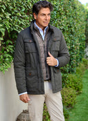 Parka Verde Kaki Con Chaleco Hombre