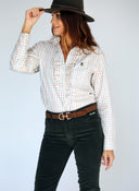 Camisa Cuadro Caza Pechera Volantes Mujer