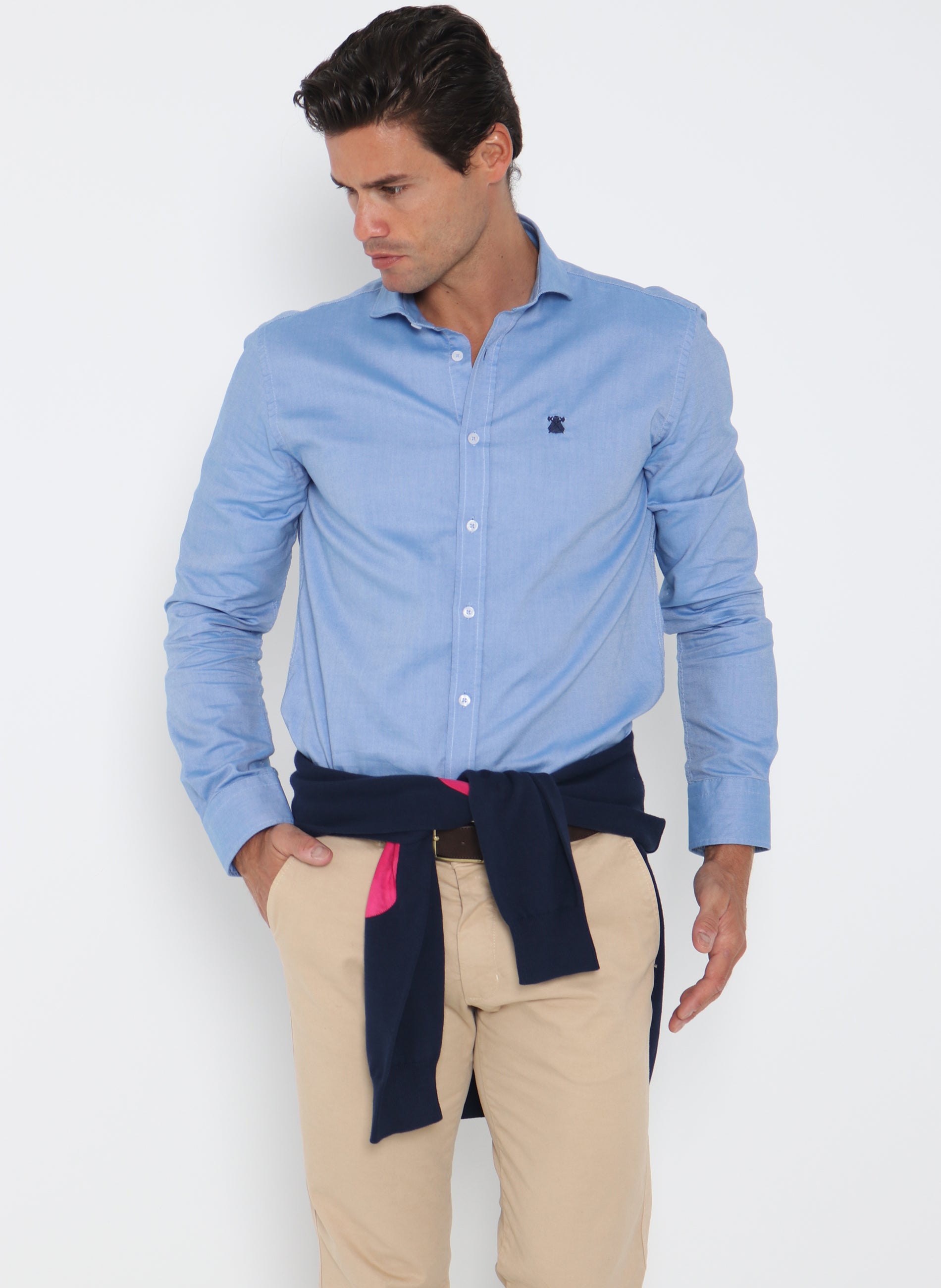 Culo Elocuente Opiáceo Camisa Clásica Oxford Azul Hombre – El Capote