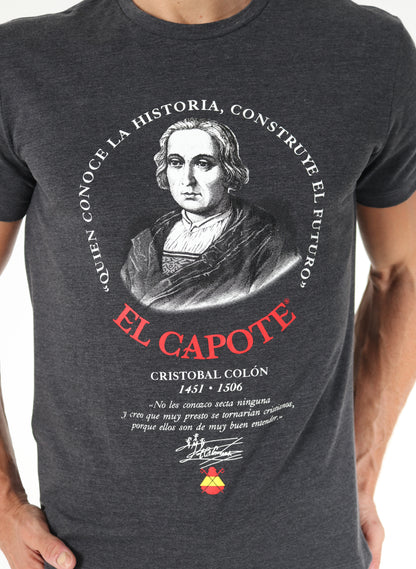 T-shirt Homme Anthracite Hommage à Christophe Colomb