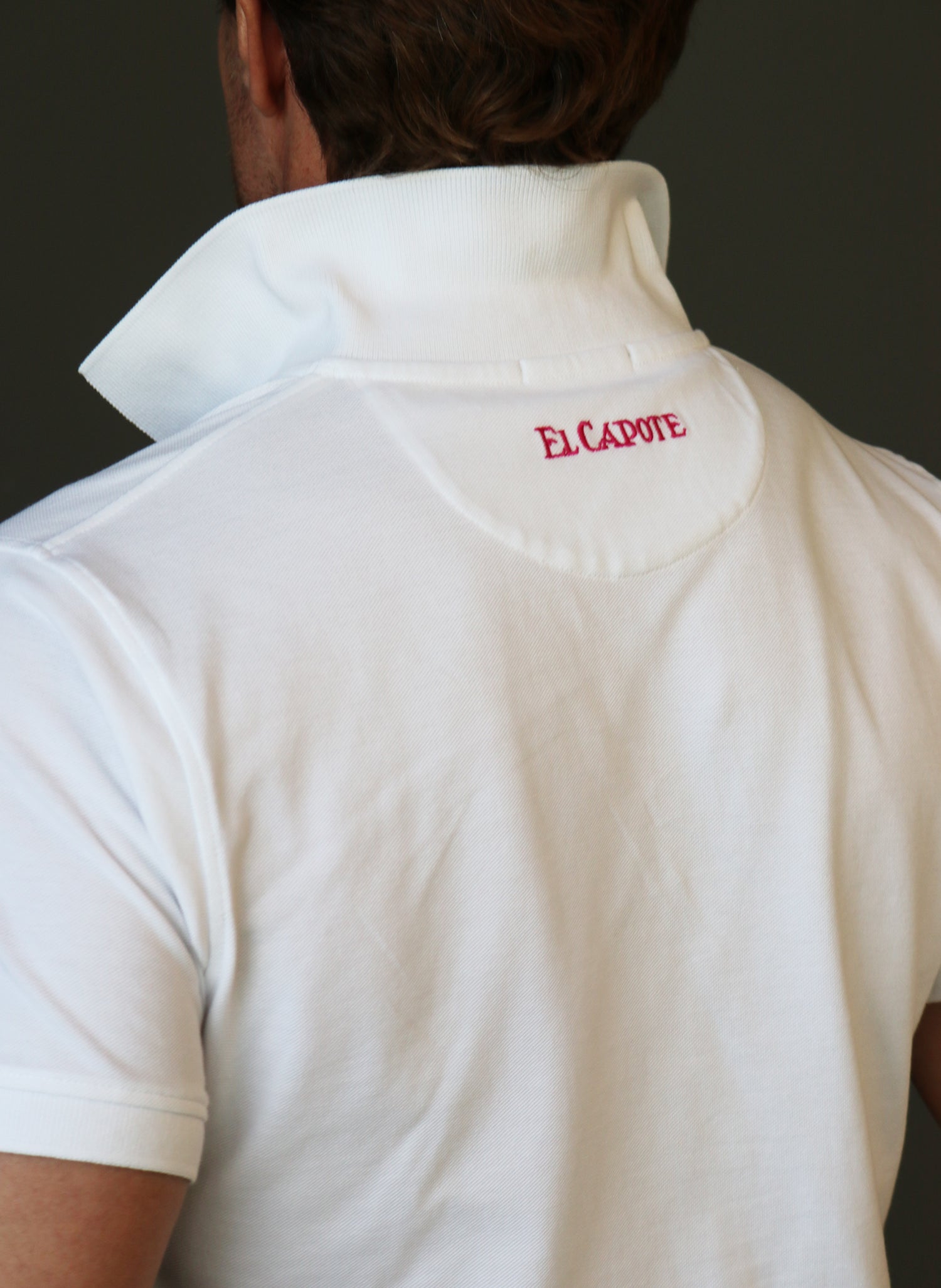 Polo Homme Classique Logo Blanc Capote Rose
