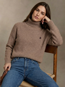 Jersey Marrón Cuello Cisne Mujer