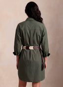 Vestido Kaki Corto Oversize Mujer