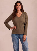 Camiseta Kaki Manga Larga Mujer