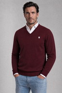 Jersey Cuello Pico Burdeos Hombre