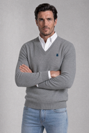 Jersey Cuello Pico Gris Hombre