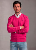 Jersey Rosa Capote Cuello Pico Hombre