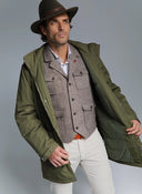 Capuche Amovible Plumes Vertes Homme