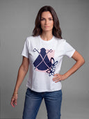 Camiseta Blanca Abstracta Mujer