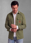 Cazadora o Sobre Camisa Verde Kaki Hombre