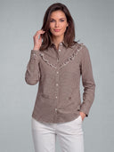 Camisa Rodeo Vichy Marrón Mujer
