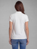 Polo Blanco Classic Logo Rosa Mujer