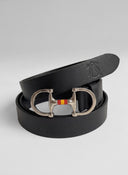 Cinturón Negro Herradura Calada Mujer