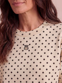 Sudadera Beige Lunares Negros Mujer