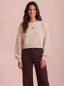 Sudadera Beige Lunares Negros Mujer