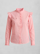 Camisa Vichy Rosa Volantes Mujer