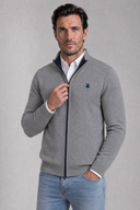 Chaqueta Gris Doble Cremallera Hombre