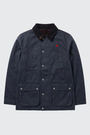 Parka Encerada Desgastada Azul Hombre